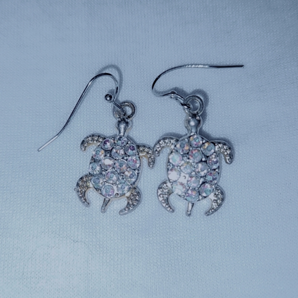 Homemade jeweled turtle earrings!